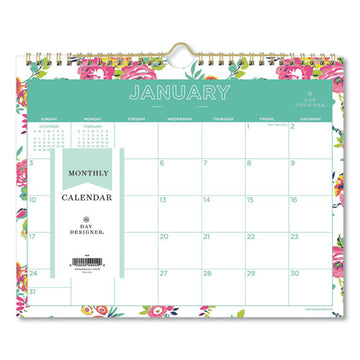 Blue Sky® Day Designer Peyton Wall Calendar, Peyton Floral Artwork, 11 X 8.75, White-multicolor Sheets, 12-month (jan To Dec): 2022 freeshipping - TVN Wholesale